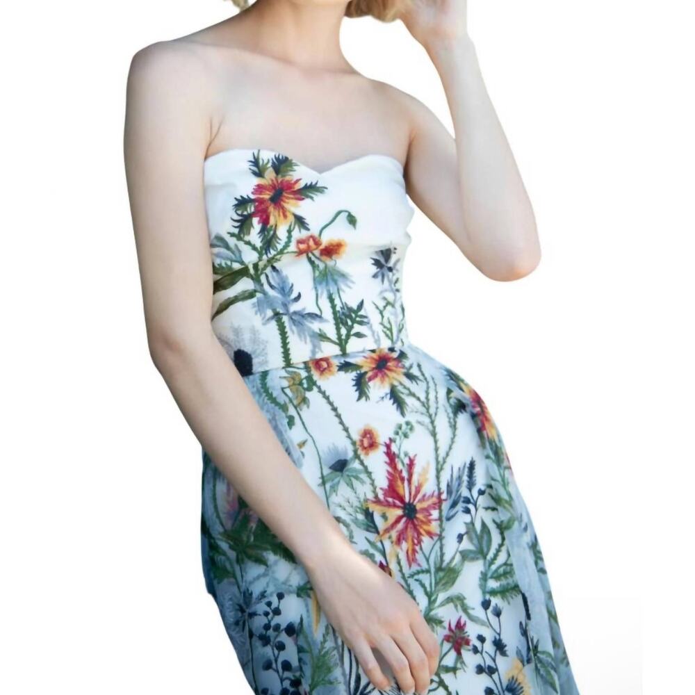 Eva Franco NWT Strapless Floral  Medina Dress 10‎ Anthropologie Garden Wedding